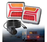 VEVOR Juego de 2 Luces para Remolque, con 4 Modos de Luz de Freno, Giro, Trasera y Matrícula, Resistente al Polvo y la Lluvia, con Arnés de Cableado para Barco, Caravana, Camión, 106 x 96 x 43 mm