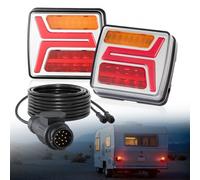 VEVOR Juego de 2 Luces para Remolque, con 4 Modos de Luz de Freno, Giro, Trasera y Matrícula, Resistente al Polvo y la Lluvia, con Arnés de Cableado para Barco, Caravana, Camión, 106 x 96 x 43 mm