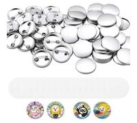 VEVOR Juego de 200 Chapas para Hacer 25 mm Pines Personalizados con Alfiler, Chapas Personalizadas de Metal, con Papeles Redondos en Blanco Película de Insignia, Botones para Crear Regalos Bricolaje