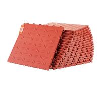 VEVOR Juego de 25 accesorios para suelo de garaje, 305 x 305 x 13,4 mm, suelo industrial, antideslizante, doble cara, para garajes, sótanos, talleres de reparación, color rojo