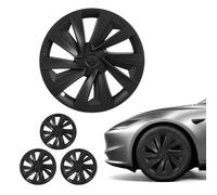 VEVOR Juego de 4 Tapacubos de 19 pulgadas, Embellecedores de Rueda R19, Tapacubos Personalizados de 10 Radios, Material de ABS, Resistente y Duradero, Compatible con Tesla Model Y 2025, Negro Mate