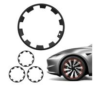VEVOR Juego de 4 Tapacubos de 20 Pulgadas, Embellecedores de Rueda R20, Tapacubos Personalizados de 10 Radios, Material de ABS, Resistente y Duradero, Compatible con Tesla Model Y 2025, Negro Mate