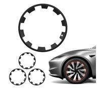VEVOR Juego de 4 Tapacubos de 20 Pulgadas, Embellecedores de Rueda R20, Tapacubos Personalizados de 10 Radios, Material de ABS, Resistente y Duradero, Compatible con Tesla Model Y 2025, Negro Mate