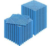 VEVOR Loseta de PVC Losetas Autoventiladas 50 PCS Baldosa de Clip Calada para Suelo 30x30x1,5 cm Baldosa de Jardín de Enclavamiento Drenaje Rápido Interior Exterior para Terraza Cocina Spa Baño, Azul