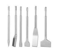 VEVOR Juego de 6 Cinceles SDS Plus, Accesorios para Herramientas Eléctricas, Cinceles de Punta Planos y Acanalado para Martillo Perforador, Quita Azulejos Baldosas, para Hormigón Mampostería Ladrillo