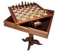 VEVOR Juego de ajedrez de Damas y Backgammon 3 en 1, Tablero de ajedrez de Madera 44 x 67,5 cm, Mesa de Juego combinada de Lujo, Materiales de Regalo Ideales para Juegos de Mesa