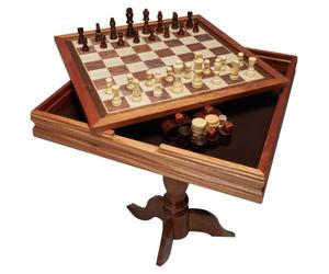 VEVOR Juego de ajedrez de damas y backgammon 3 en 1, tablero de ajedrez de madera de alta calidad de 44 x 67,5 cm, mesa de juego combinada de lujo, materiales de regalo ideales para juegos de mesa