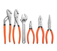 VEVOR Juego de Alicates y Llaves 6 Piezas Set de Herramientas Manuales | para Bricolaje, Reparaciones Domésticas y Mecánicas, Pico de Loro, Punta Larga, Combinados, Corte Diagonal, Junta Deslizante