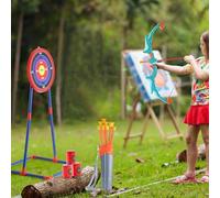 VEVOR Juego de Arco y Flecha para Niños con Luz LED, con 10 Flechas de Ventosa, 1 Objetivo de Pie, 1 Carcaj, 3 Latas de Objetivo, Juguete al Aire Libre para Niños, Regalo de Cumpleaños para Niños