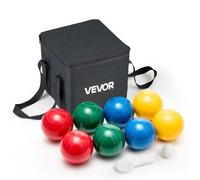 VEVOR Juego de Bochas, con 8 Bolas de Resina de 90 mm, Cuenta, Bolsa de Transporte Negra y Cuerda de Medir, 4 Colores de Rojo/Verde/Azul /Amarillo para 2 a 8 Jugadores para Playa, Césped, Jardín