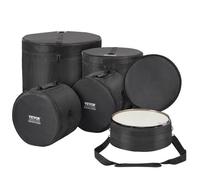 VEVOR Juego de Bolsas de Tambor de 5 piezas Tela Oxford 1680D, 35,56 x 13,97 cm, Bolsas y Estuches Acolchados para Tambor con Correa de Hombro Desmontable, Asas de Transporte, Diseño Plegable
