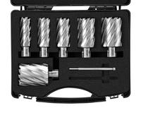 VEVOR Juego de Brocas de Núcleo 6 Piezas Cortador Anular Accesorios Universales Diámetro 25-50,8 mm Profundidad de Perforación 2"/50,8 mm HSS Accesorios de Taladro Magnético de Acero Alta Velocidad