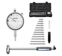 VEVOR Juego de Calibres de Cuadrante, Precisión de 0,03 mm, Rango de 0 a 6,35 mm, Indicador de Cuadrante y Comprobador de Diámetro Interior, con Varilla, Caja de Almacenamiento y Yunques, Negro