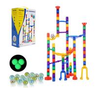VEVOR Juego de Canicas 110 PCS de Laberinto de Canicas con 10 Canicas que Brillan en la Oscuridad, 20 Canicas de Vidrio, Juego de Construcción de Bloques Juguetes STEM para Niños de 3 Años en Adelante