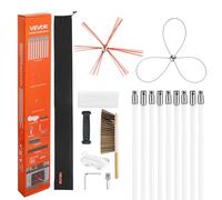 VEVOR Juego de Cepillos para Chimeneas, Todo en Uno, con Una Longitud Máxima de 9 m, Nailon, con Dos Cabezales, Deshollinador, Herramienta de Limpieza para Chimeneas Cuadradas y Rectangulares