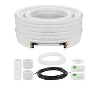 VEVOR Juego de Conducto Refrigerante de Cobre Largo de 7,62 m, Tubo de Cobre Aislado 9,5 mm 15,9 mm para Sistema de Mini-split de Aire Acondicionado, Tubo de Bobina Aislante de PE Espesor de 9,5 mm