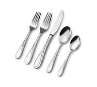 VEVOR Juego de Cubiertos de 45 Piezas, Acero Inoxidable de Grado Alimenticio, con Acabado de Espejo, Vajilla Apta para Lavavajillas, Servicio para 8 Personas, Incluye Cuchillo, Tenedor y Cuchara