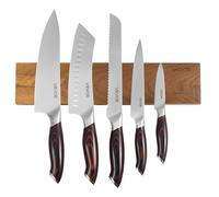 VEVOR Juego de Cuchillos de 6 uds, con Soporte Magnético, Acero Inoxidable de Alto Carbono, Resistente a Roturas, con Aspecto de Nogal, para Cortar, Picar y Pelar sin Esfuerzo, 342 x 52 x 208 mm