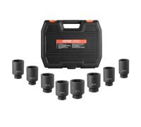 VEVOR Juego de Dados de Impacto para Tuercas de Eje con Estuche de Almacenamiento, Juego de Dados para Tuercas de Eje Métricos de 12 Puntas y 12,7 mm de Profundidad para Reparación de Automóviles