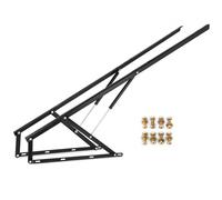 VEVOR Juego de Dos Bisagras para Canapé con Dos Resortes para Cama 1,5 x 2M de Largo Sistema de Elevación con Amortiguadores Bisagra para Canape Herrajes Cama Abatible Pistones para Canapes Negro