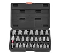 VEVOR Juego de Extractor de Tornillos Dañados 27 Piezas, Removedor de Pernos, de Cabeza Hexagonal, con Adaptadores y Caja de Almacenamiento, Herramientas para Sacar Tornillos Rotos Oxidados Pintados