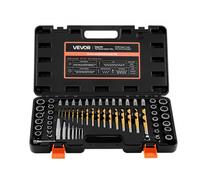 VEVOR Juego de Extractor de Tuercas y Tornillos Dañados 65 Piezas, Extractores de Pernos, con Brocas, Adaptadores y Estuche de Almacenamiento, Herramientas para Sacar Tornillos Rotos Oxidados Pintados