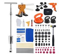 VEVOR Juego de Extractores de Abolladuras, para Eliminar Abolladuras sin Pintura con Elevador Dorado, Extractor de Puente, Martillo Deslizante, Barra en T, Pistola de Pegamento, 100 uds, 20 W