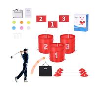 VEVOR Juego de Golf para Patio Campo de Golf de 3 Hoyos Juego de Práctica de Golf con Baldes Juego de Golf para Familias Juego de Golf Portátil para Exteriores para Césped, Patio, Campamento