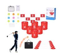 VEVOR Juego de Golf para Patio Campo de Golf de 6 Hoyos Juego de Práctica de Golf con Baldes Juego de Golf para Familias Juego de Golf Portátil para Exteriores para Césped, Patio, Campamento