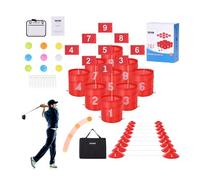 VEVOR Juego de Golf para Patio Campo de Golf de 9 Hoyos Juego de Práctica de Golf con Baldes Juego de Golf para Familias Juego de Golf Portátil para Exteriores para Césped, Patio, Campamento