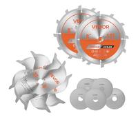 VEVOR Juego de Hojas de Corte, Diámetro 203 mm 12 Dientes Afilados de Aleación Mandril 15,875 mm Acabado Fino, Hojas Apilables de Corte de Madera con Astilladoras, Calzas, Rejillas de Ventilación