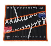 VEVOR Juego de Llaves Combinadas 42 Unidades, Llave de Estrella de 12 Puntas, Métrica y SAE, Acero al Carbono, con Bolsa de Almacenamiento, para Reparaciones de Automóvil Bricolaje Hogar Talleres