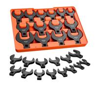 VEVOR Juego de Llaves de Pata de Gallo 14 Pcs Medidas SAE de 1-1/16" a 2", Llaves de Pata de Cuervo de Extremo Abierto, Accionamiento de 1/2", Acero 40Cr, Herramientas para Reparación Mantenimiento
