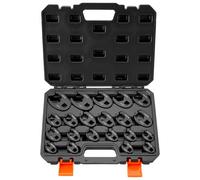 VEVOR Juego de Llaves de Pata de Gallo 21 Pcs Accionamiento de 1/2" y 3/8", Llaves para Tuercas Abocinadas, Medidas Métricas, Estuche de Almacenamiento, Herramientas para Mantenimiento Reparación