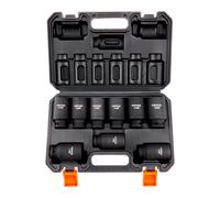 VEVOR Juego de Vasos de Impacto 1/2" Juego de Vasos de Impacto Métricos 9 piezas 29-38 mm Acero de Aleación CR-Mo Dureza HRC 42-48 con Estuche de Transporte para Reparación Automática