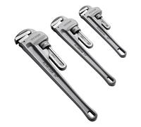 VEVOR Juego de Llaves para Tubos Rectos de Aluminio 3 Piezas 24,5/32/46 cm Llave de Plomería Ajustable con Mandíbula de Alta Resistencia Mango Ergonómico Diseño Colgante para Tuberías de Agua