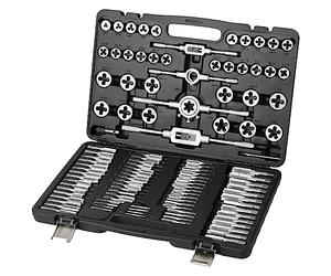 VEVOR Juego de Machos y Terrajas 110 Piezas Tamaño Métrico de M2 a M18 Kit de Machos y Troqueles con Maletín de Transporte Portátil Herramientas para Construcción Reparación de Automóvil Fontanería