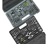 VEVOR Juego de Machos y Terrajas 80 piezas M3-M12 Métrico y SAE de Acero Kit de Machos y Troqueles con Maletín de Transporte Portátil Herramientas para Construcción Reparación de Automóvil Fontanería