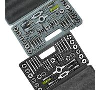 VEVOR Juego de Machos y Terrajas 80 piezas M3-M12 Métrico y SAE de Acero Kit de Machos y Troqueles con Maletín de Transporte Portátil Herramientas para Construcción Reparación de Automóvil Fontanería