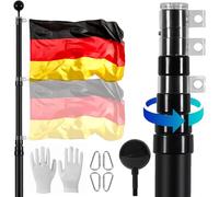 VEVOR Juego de mástil telescópico de 20 pies, Juego de mástil de Bandera de aleación de Aluminio Resistente en el Suelo para Exteriores, 3 Modos de visualización, mástil de Bandera con Accesorios