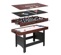 VEVOR Juego de Mesa de Juego Combinado 2/3/4 en 1 para Sala de Juegos | Mesa de hockey de aire de 203.2 cm/223.5 cm/137.2 cm, ping pong, billar, futbolín y póquer, apilable, ahorra espacio