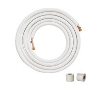 VEVOR Juego de mini líneas divididas de 25 pies, tubos de cobre diámetro exterior de 1/4" y 3/8" y aislamiento de triple capa, para mini aire acondicionado dividido, equipos HVAC con embalaje de tiras