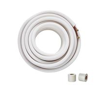 VEVOR Juego de mini líneas divididas de 50 pies tubos de cobre diámetro 1/4" y 3/8" y aislamiento de triple capa, para mini aire acondicionado dividido calefacción y equipos HVAC con embalaje de tiras