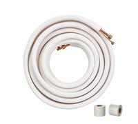 VEVOR Juego de mini líneas divididas de 50 pies tubos de cobre diámetro exterior 1/4" y 1/2" y aislamiento de triple capa, para mini aire acondicionado dividido equipos HVAC con embalaje de tiras