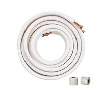 VEVOR Juego de mini líneas divididas de 50 pies tubos de cobre diámetro exterior 1/4" y 1/2" y aislamiento de triple capa, para mini aire acondicionado dividido equipos HVAC con embalaje de tiras