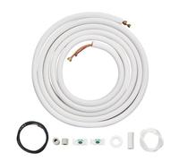 VEVOR Juego de mini líneas divididas de 7620 mm, tubos de cobre de 6,4 y 9,5 OD y aislamiento de triple capa, para equipos de aire acondicionado o bomba de calefacción y HVAC con accesorios ricos (cab