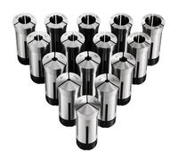 VEVOR Juego de Pinzas 5C de 1/8 a 1 pulgada, de Acero Aleado, 15 Piezas, con TIR de 0,0008 pulgada, Alta Concentricidad, Mandril de Torno con Estuche de Almacenamiento, para Fresadoras y Taladros