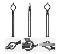 VEVOR Juego de Pinzas de Herrero de Acero al Carbono 3 PCS Pinzas de Forja Duraderas 46 cm en Forma de V, Boca de Lobo, Forma de ZV Mango Largo Buen Agarre Operación Segura Equipo Básico para Herrero