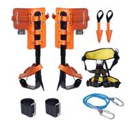 VEVOR - Juego de púas para trepar árboles, 1 par de púas de acero de aleación con cuerda de seguridad y arnés de seguridad, capacidad de carga de 350 libras, equipo de arboricultura para escaladores,