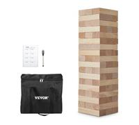 VEVOR Juego de Torre de Madera de Pino con 54 Bloques, Bolsa de Transporte y marcador, Altura de Apilamiento Estándar de 54 cm Juego de Apilamiento de Madera, Juegos Familiares de Torre de Madera